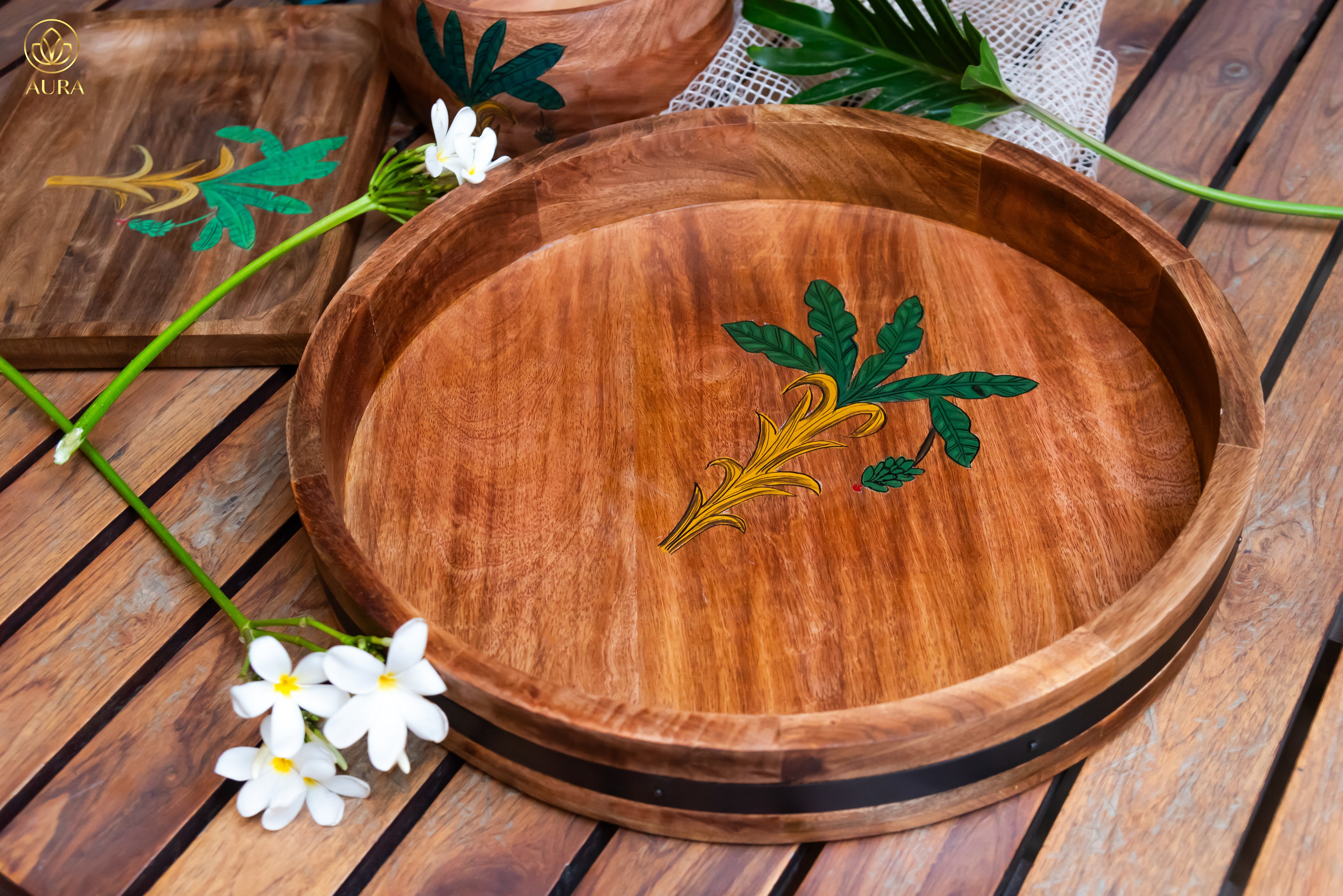 Cheese Painted Platter Set