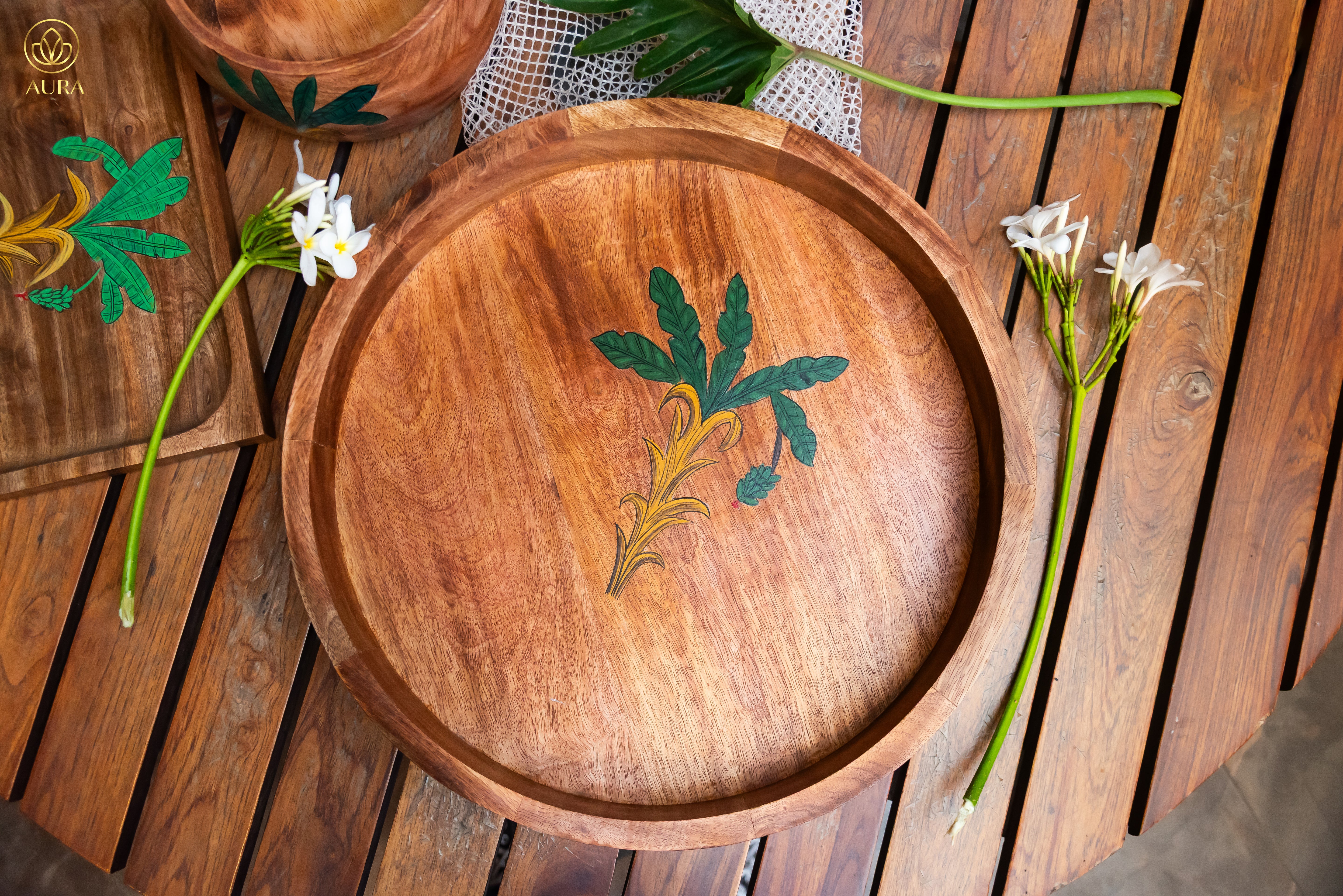 Cheese Painted Platter Set