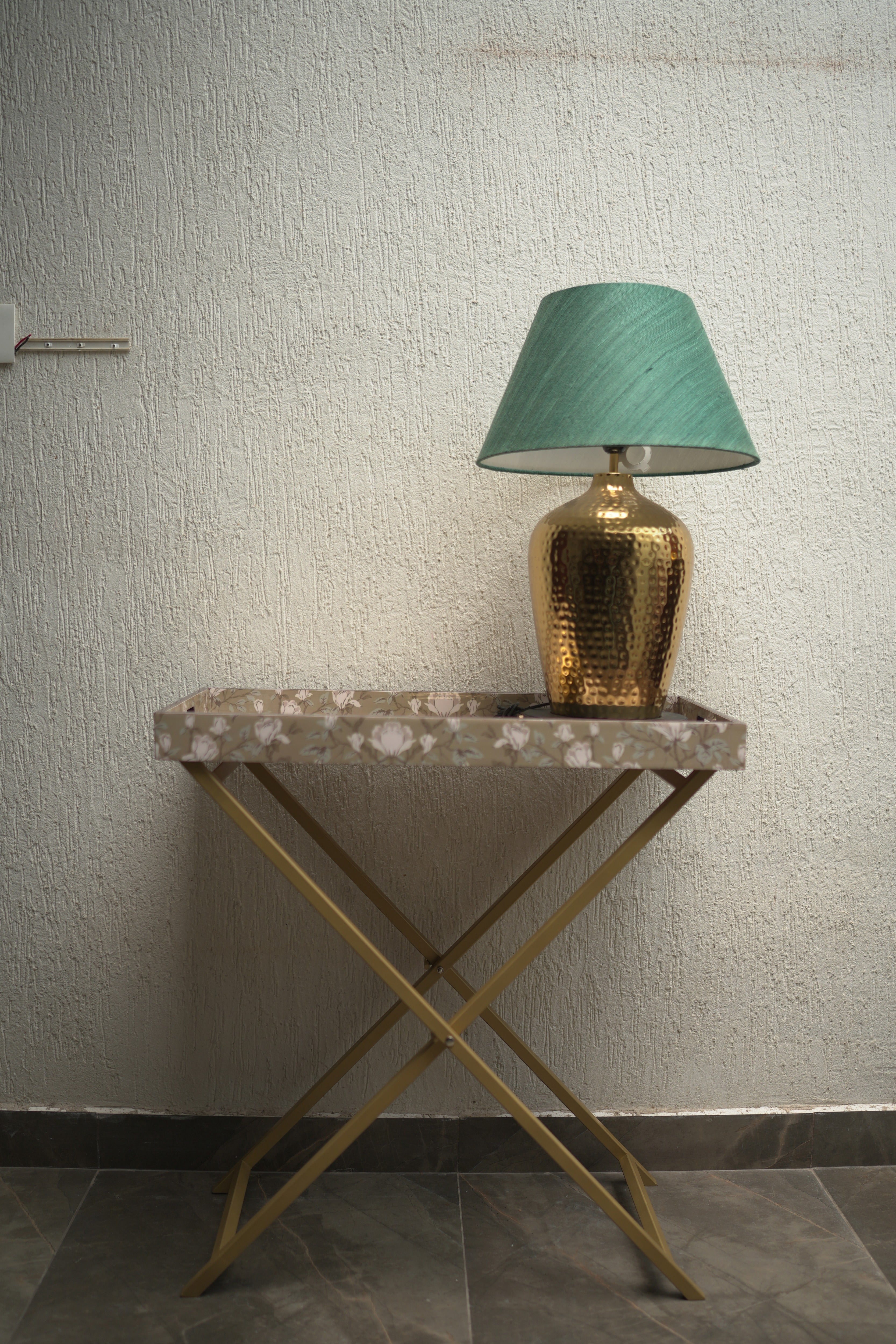 Mother of Pearl Inlay Console Table with Gold Base - Image 4