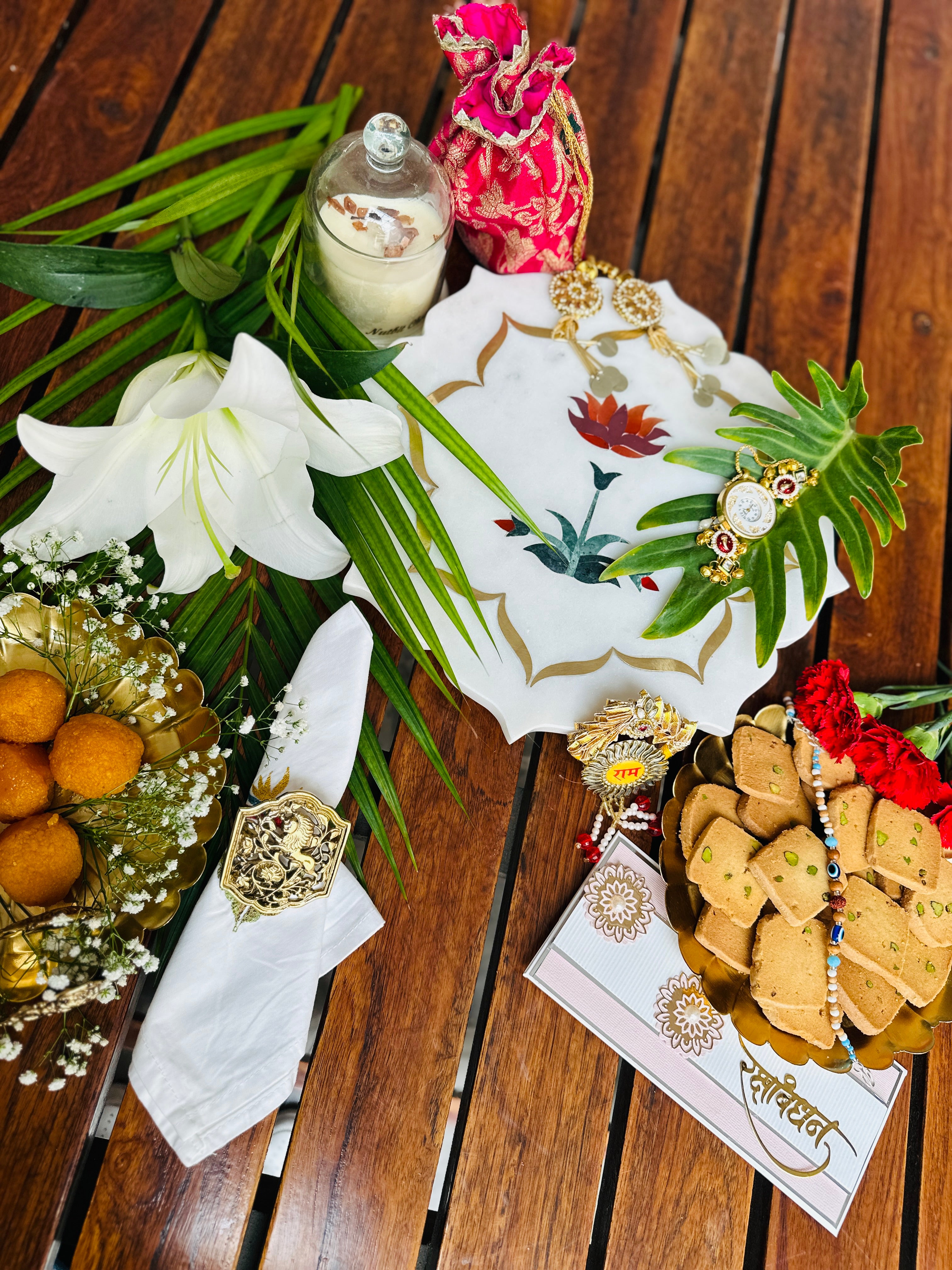 Pichwai Rakhi Puja Thali Hamper - Image 2