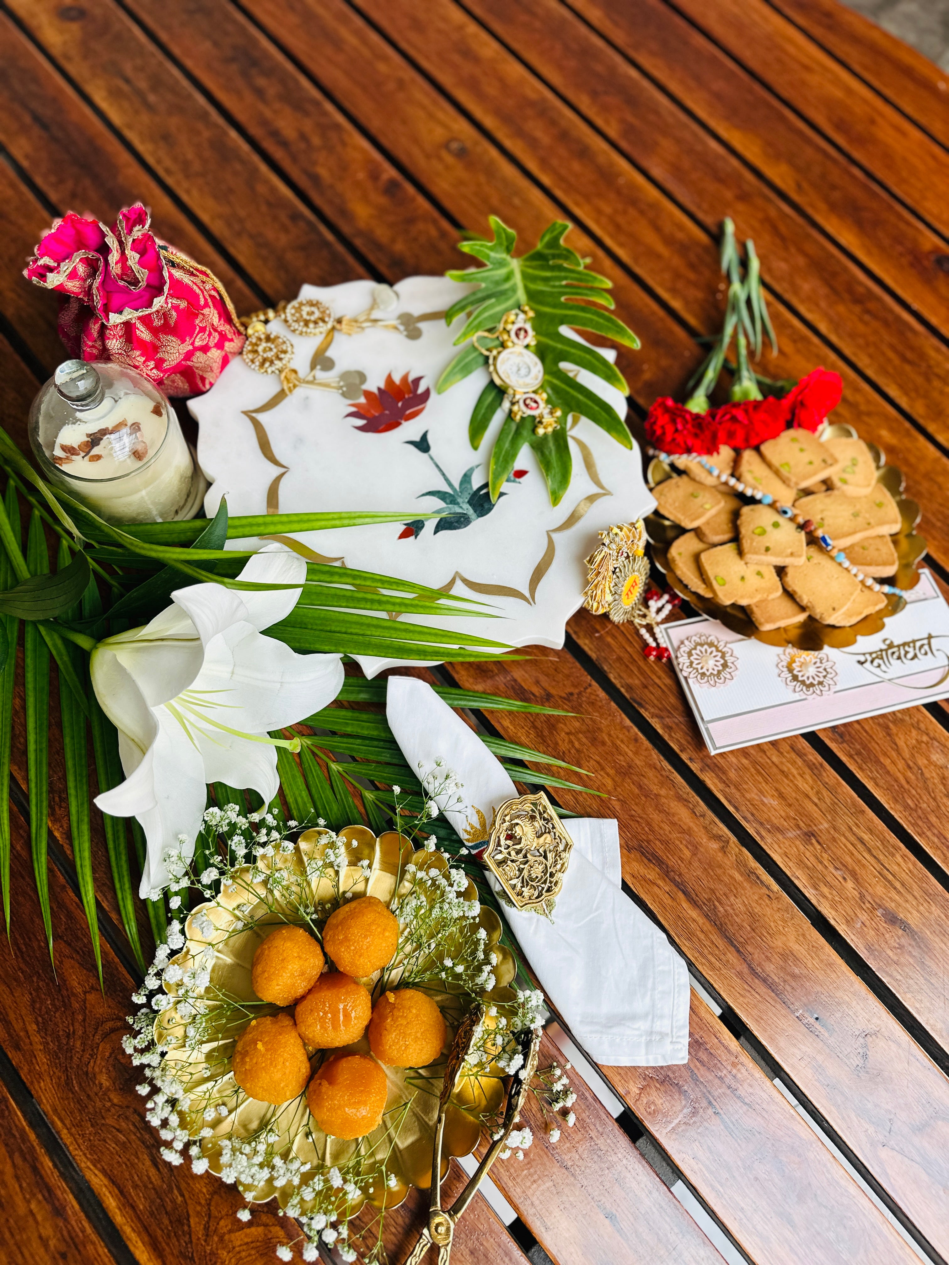 Pichwai Rakhi Puja Thali Hamper - Image 4