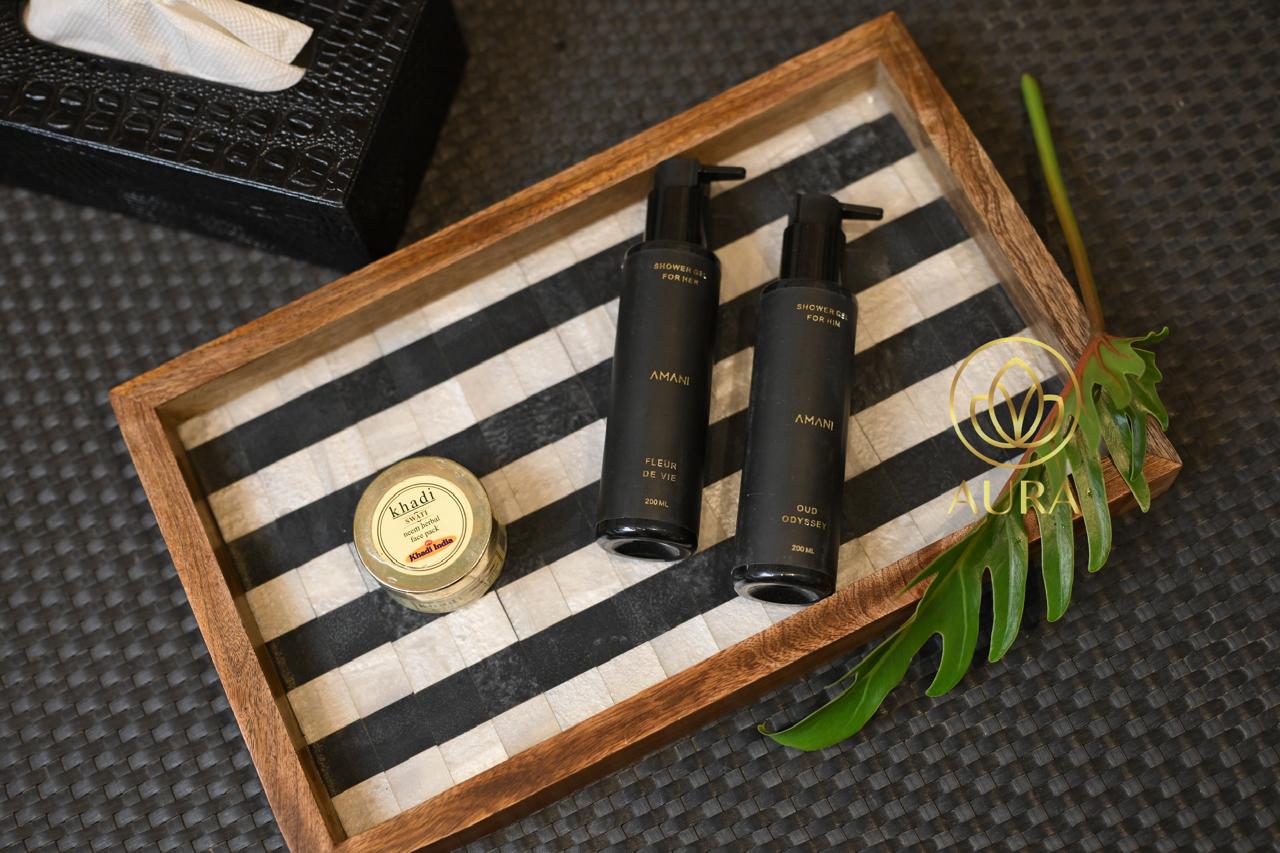 Wooden Striped Vanity Tray - Image 2