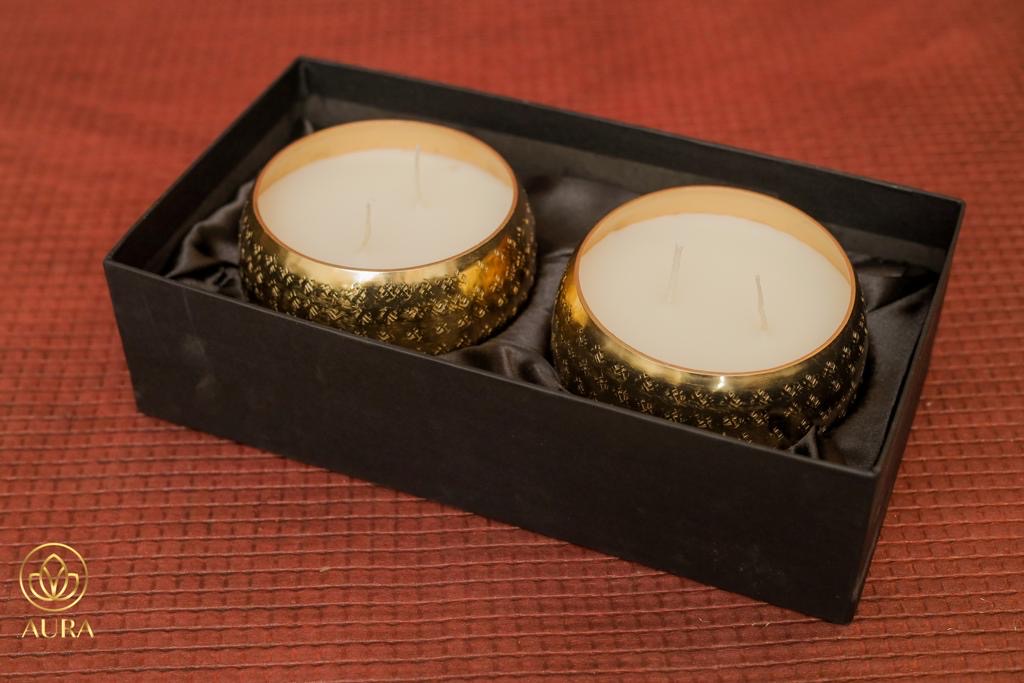 2PC GOLD CANDLES