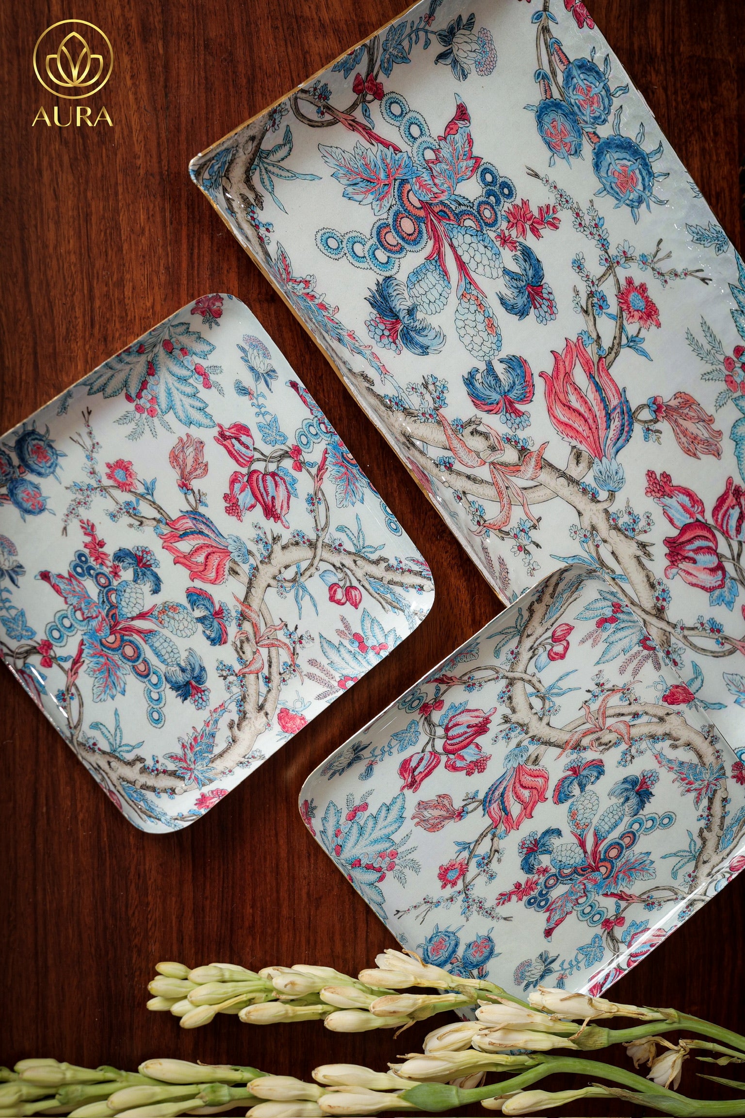 Botanical Reverie – Premium Aura Platter Set