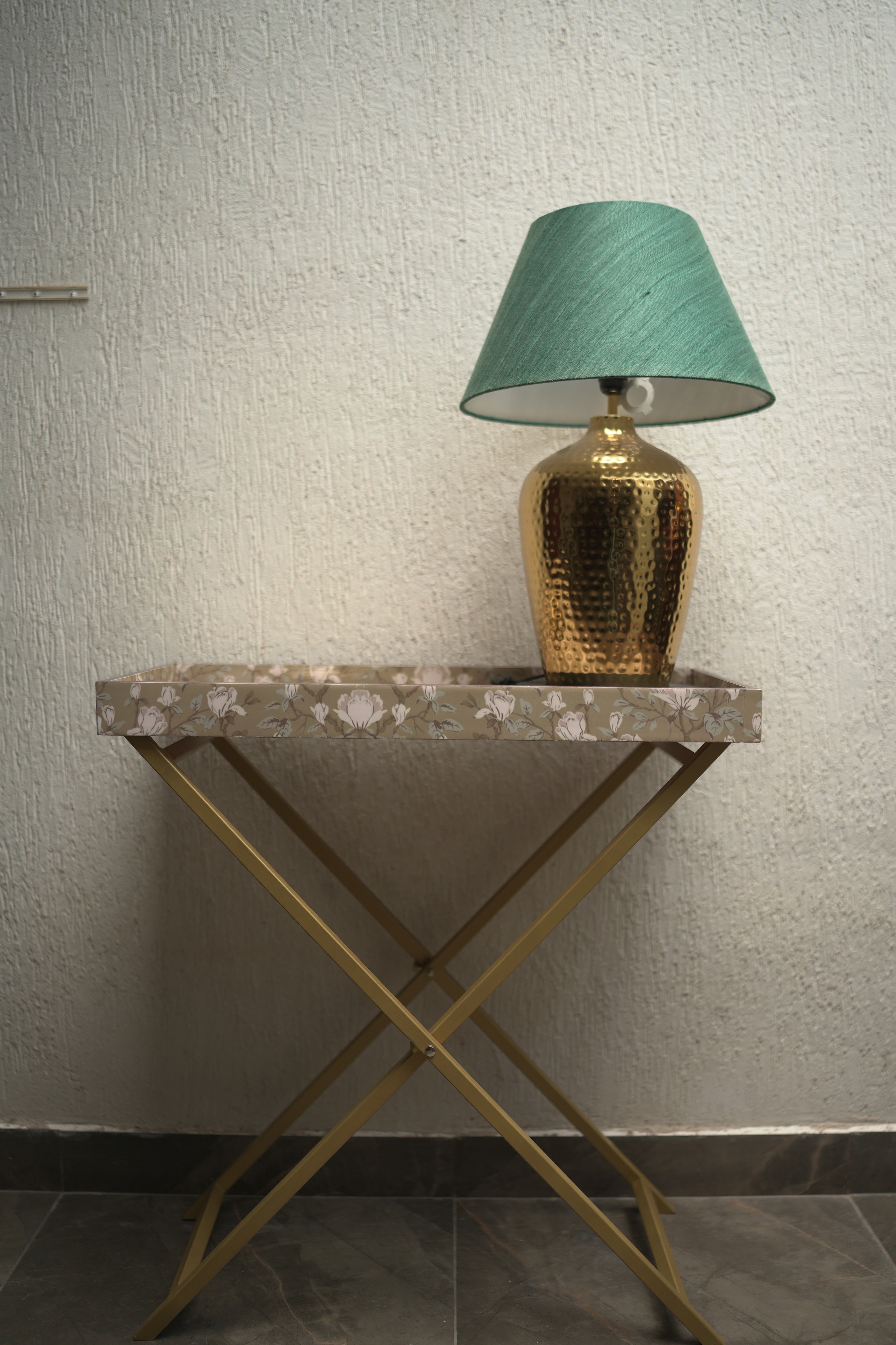 Mother of Pearl Inlay Console Table with Gold Base - Image 5