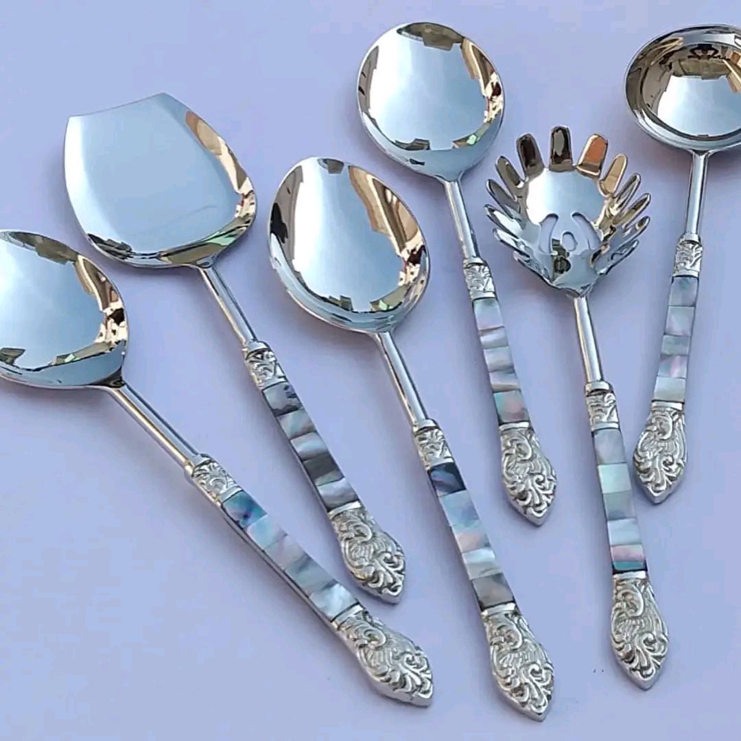 Aura Mother of Pearl Handle Serving Spoon Set
