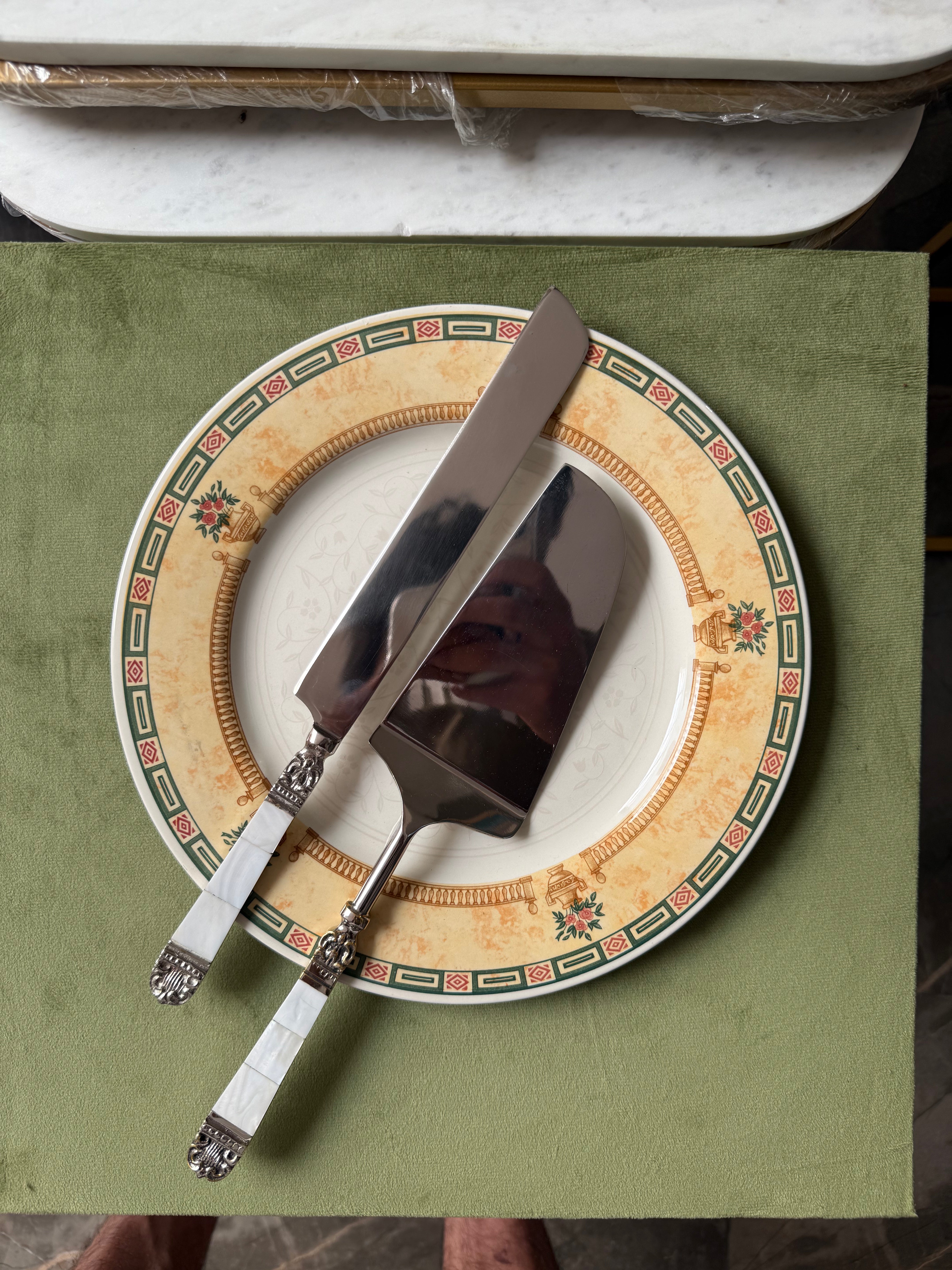 2pc cake server and knife