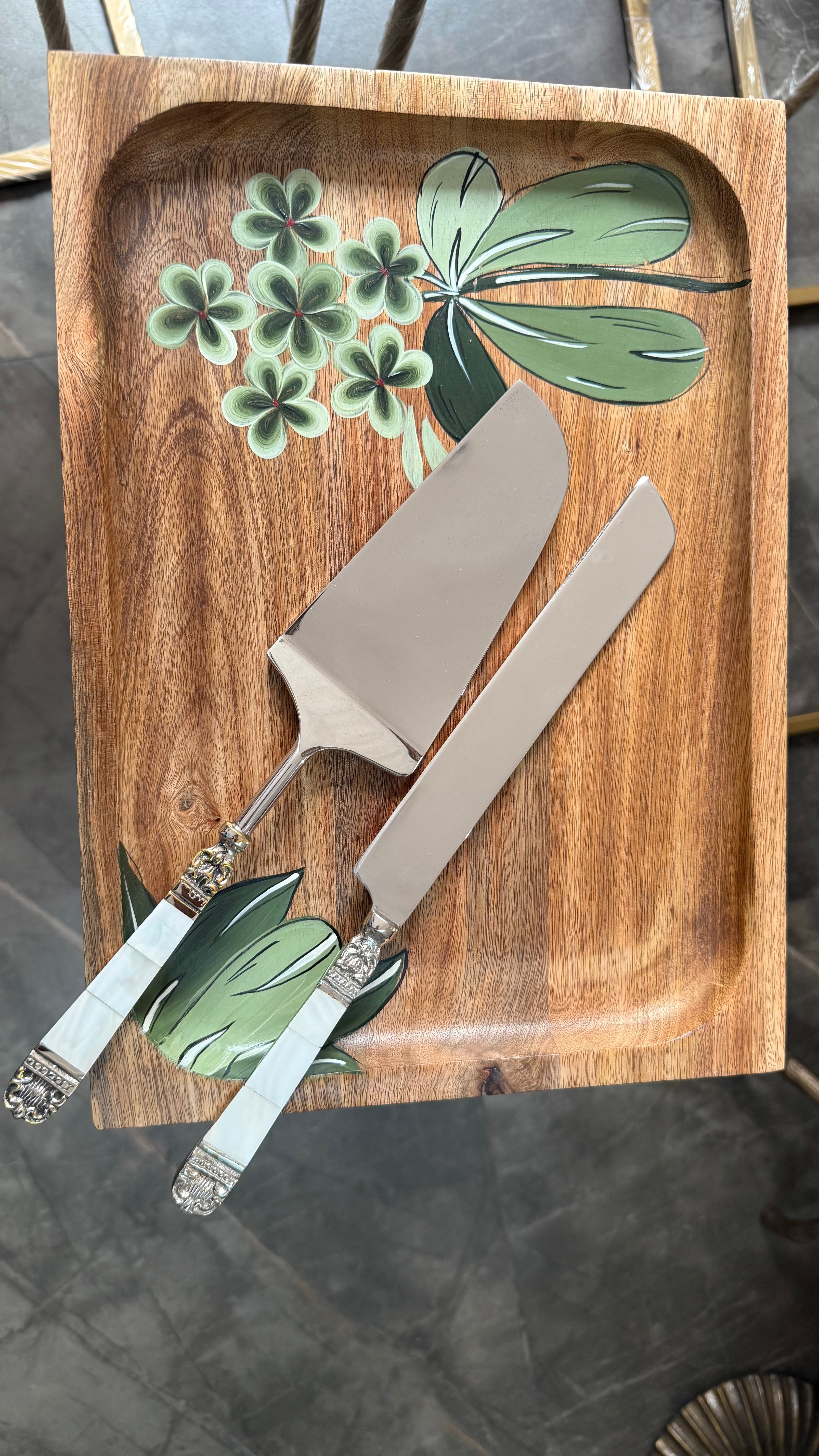 2pc cake server and knife