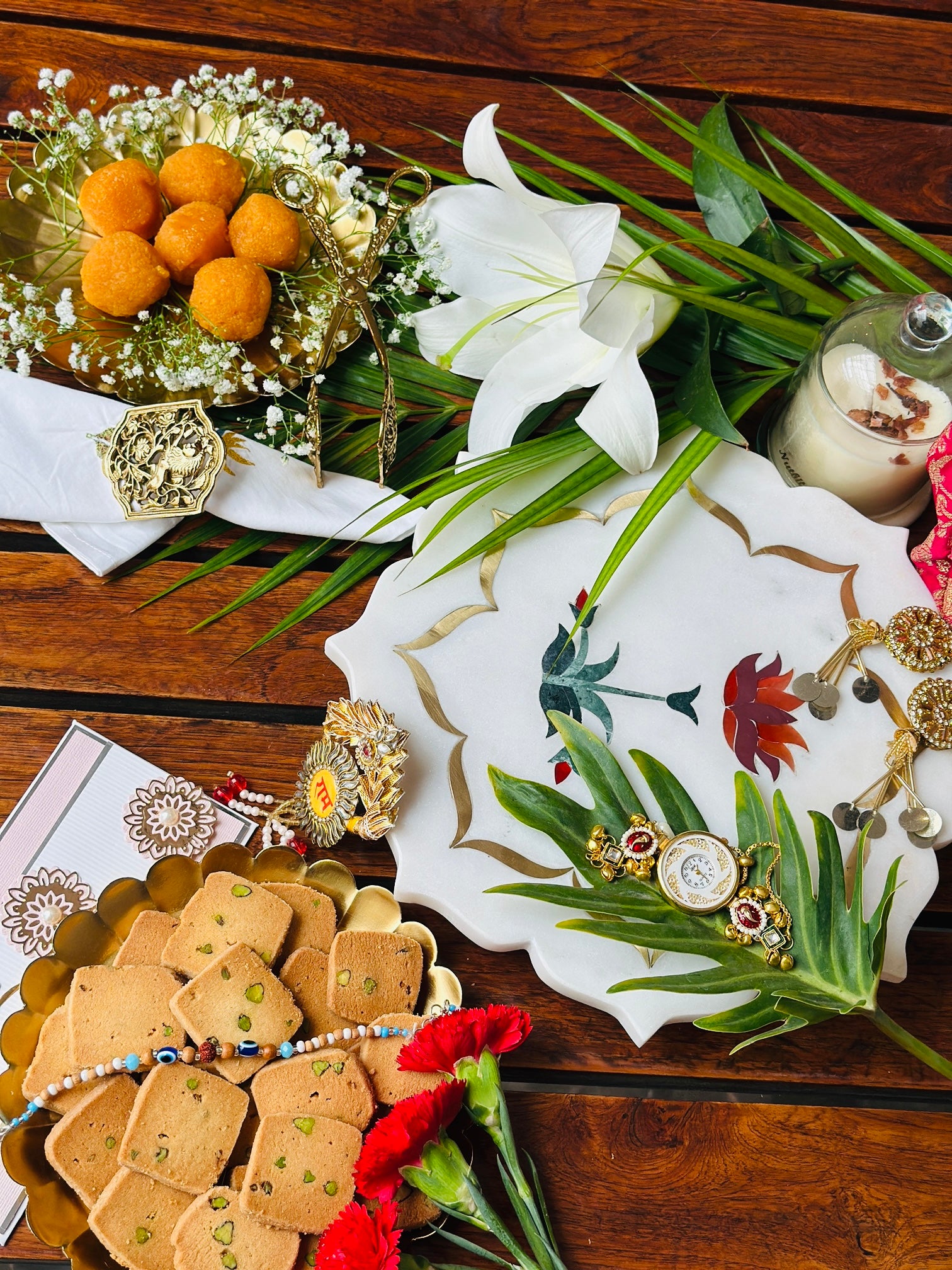 Pichwai Rakhi Puja Thali Hamper - Image 5
