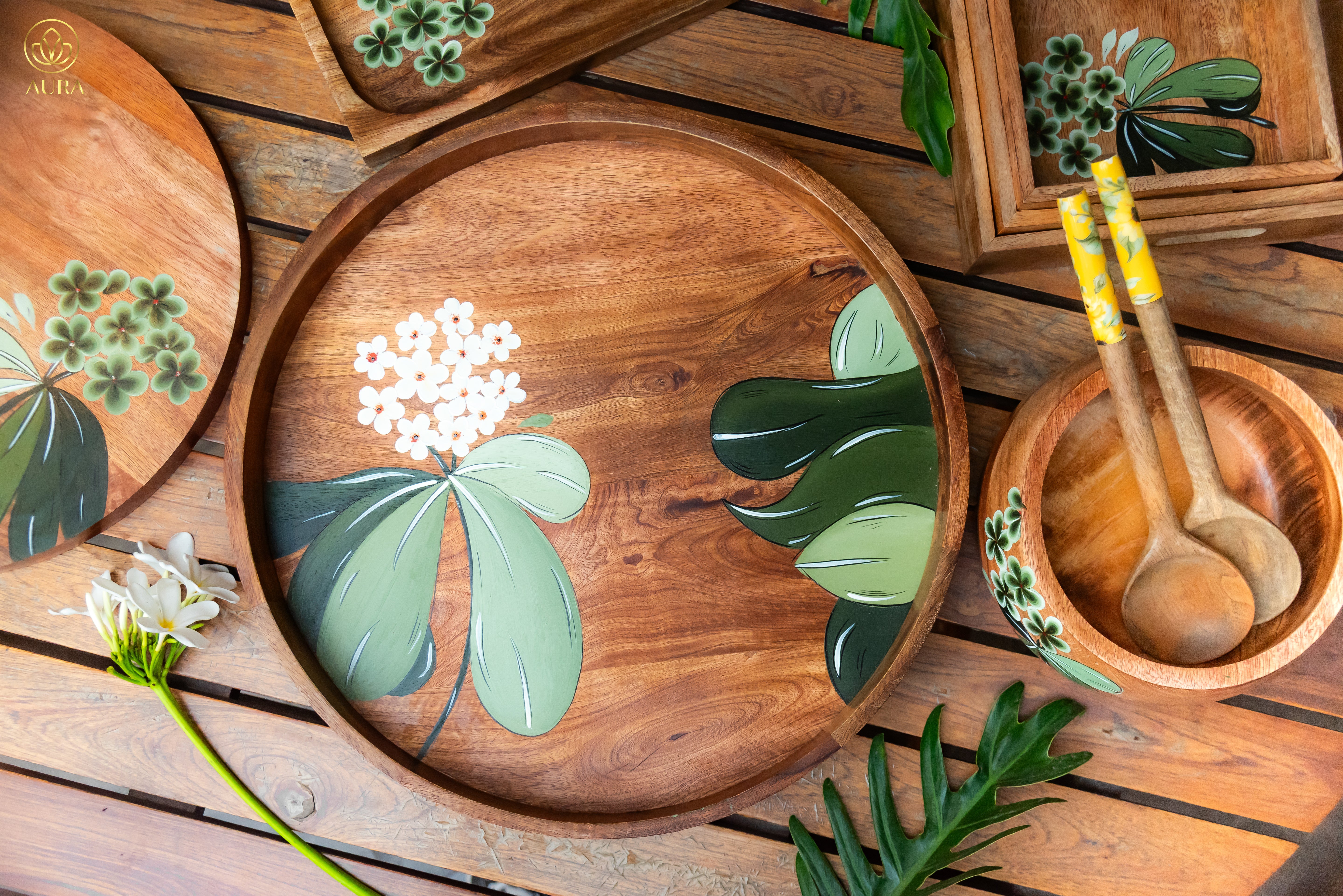 Cheese Painted Platter Set