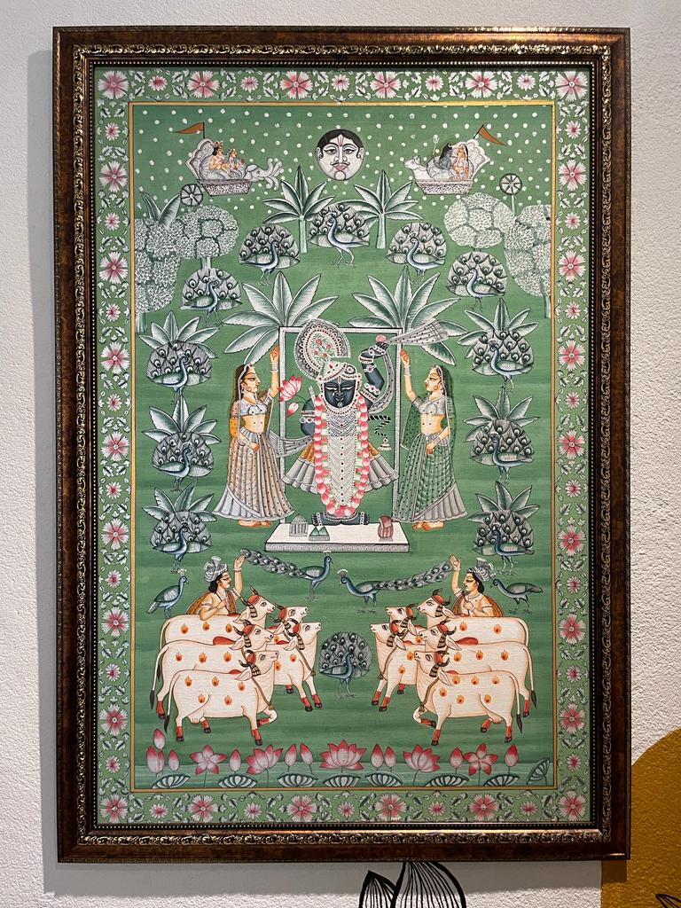Vrindavan Serenity – Shreenathji in Nature’s Embrace (2ft x 3ft)