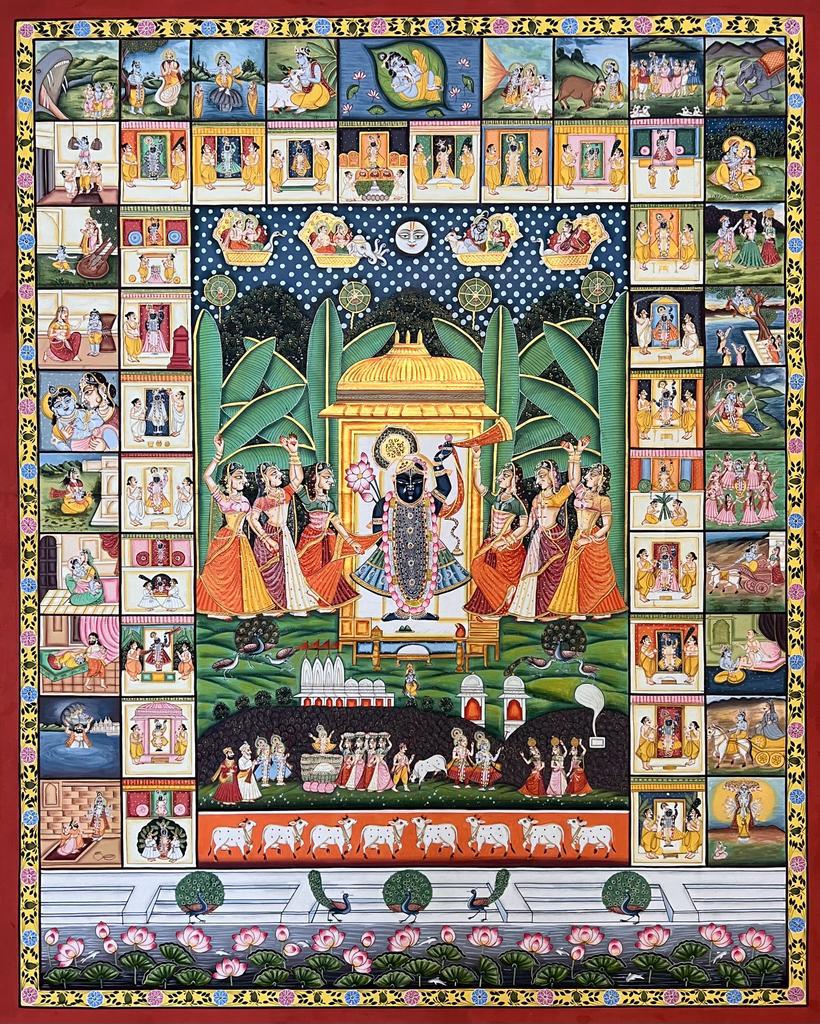 Shri Nathji and the Lila Katha: A Divine Chronicle - 4ft by 6ft