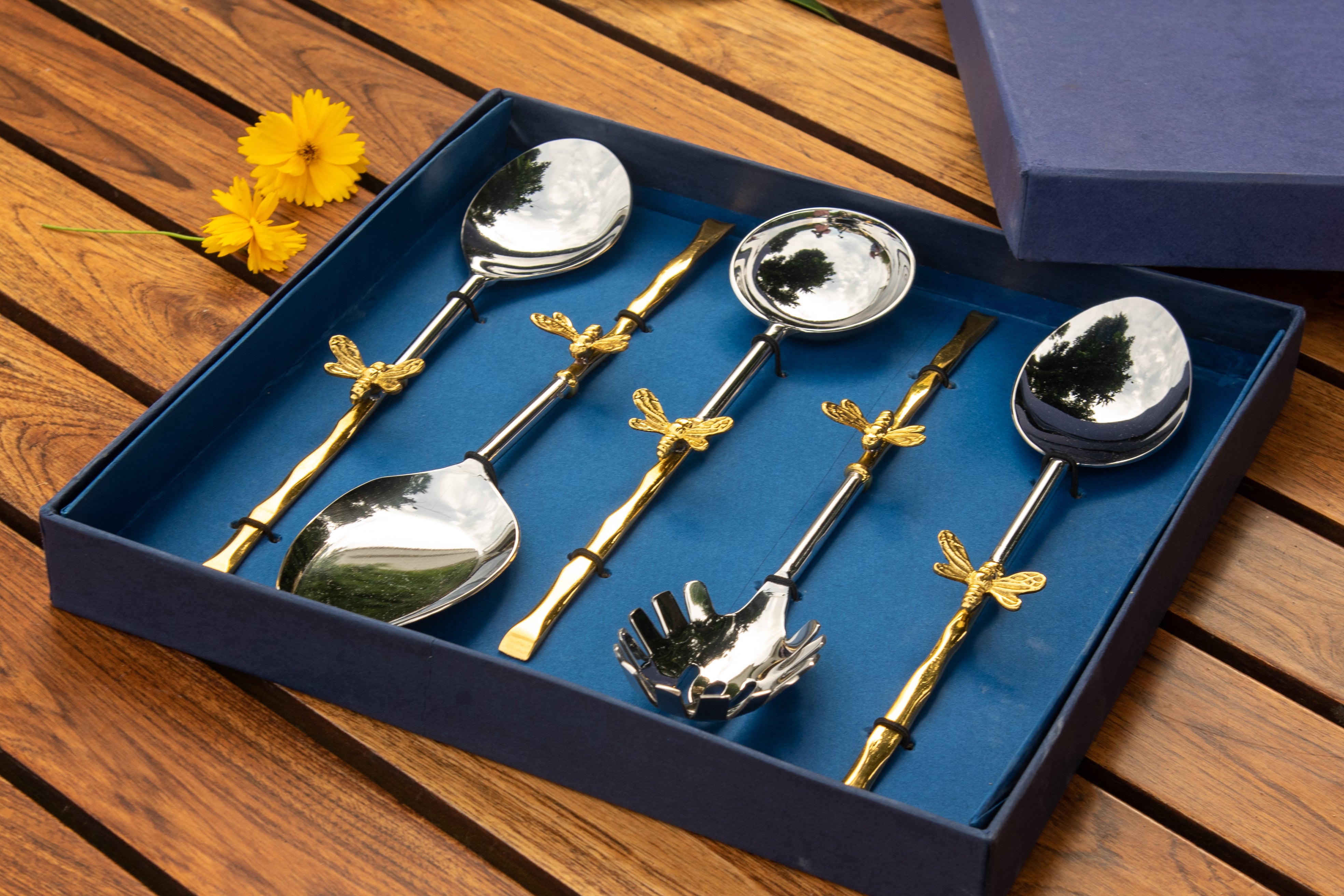 Aura Mother of Pearl Handle Serving Spoon Set