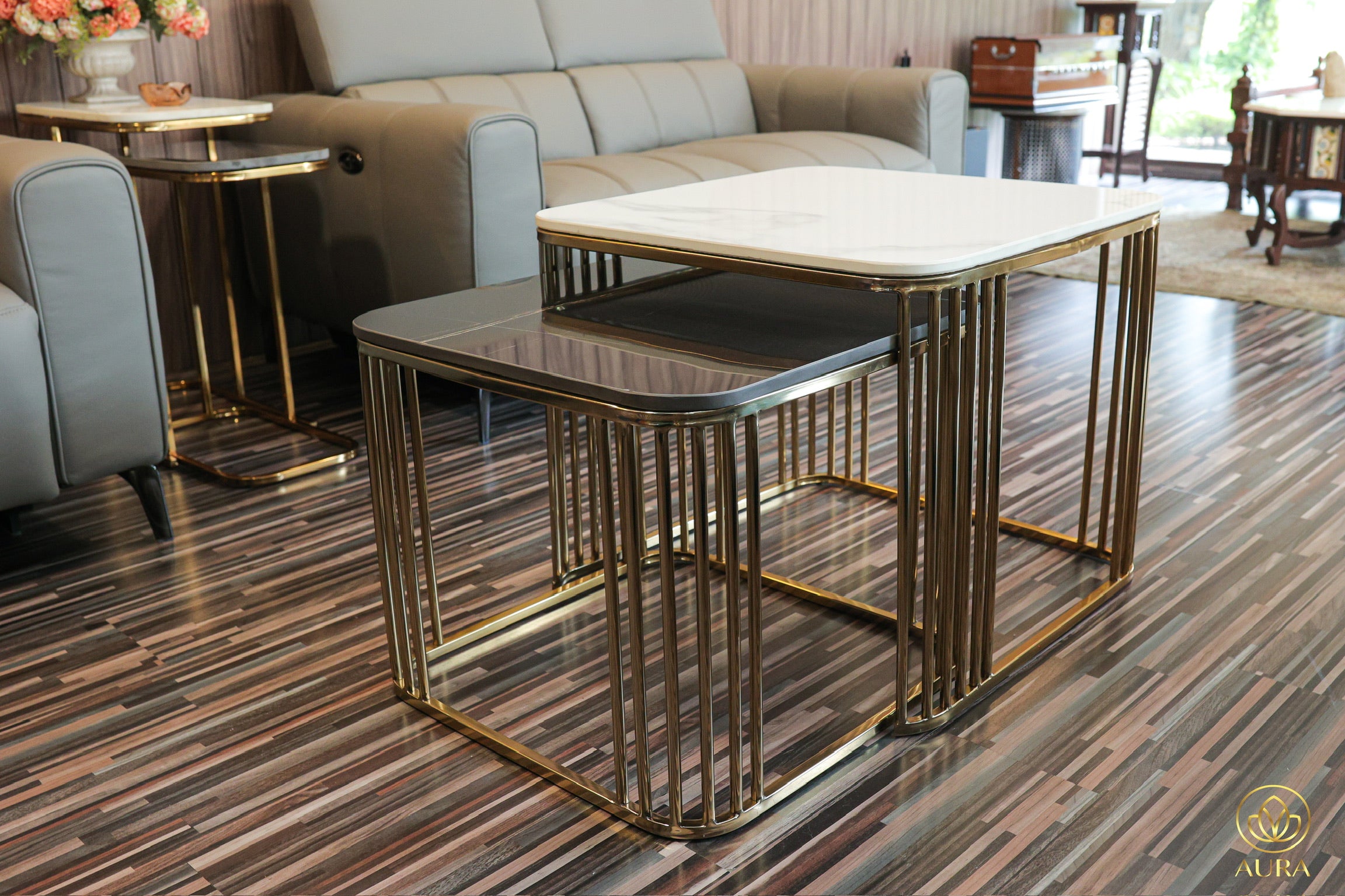 2-Piece Premium Square Center Table Set