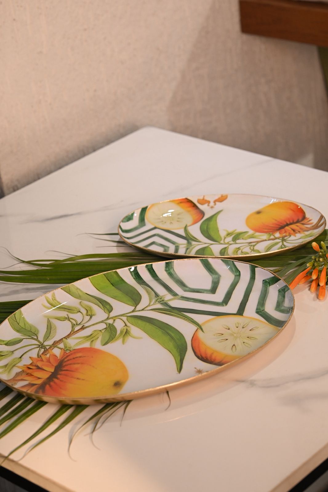 Tropical Orchard Enameled Oval Serving Platters